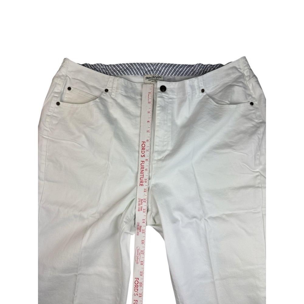 Norm Thompson Women's White Straight Leg Pants Sz 20W New Hidden‎ Elastic Waist - Picture 2 of 9